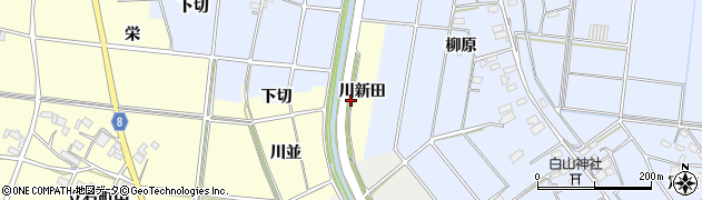 愛知県愛西市立石町（川新田）周辺の地図