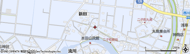 愛知県愛西市二子町新田134周辺の地図