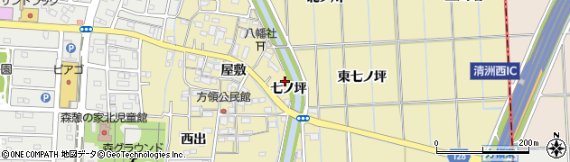 愛知県あま市方領七ノ坪周辺の地図