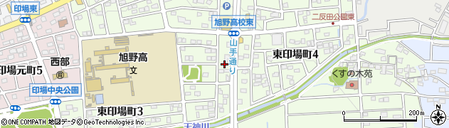 愛知県尾張旭市東印場町周辺の地図