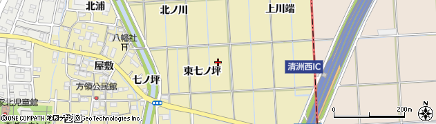 愛知県あま市方領周辺の地図