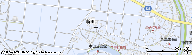愛知県愛西市二子町新田132周辺の地図