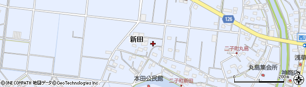 愛知県愛西市二子町新田140周辺の地図
