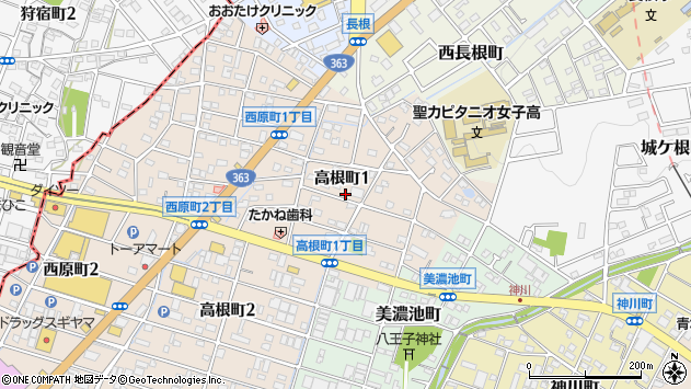 〒489-0931 愛知県瀬戸市高根町の地図