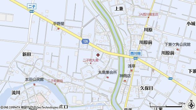 〒496-8036 愛知県愛西市二子町丸島の地図