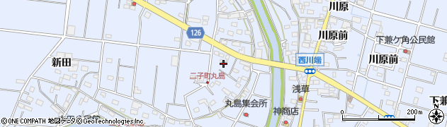 愛知県愛西市二子町（丸島）周辺の地図