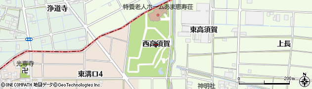 愛知県あま市二ツ寺（西高須賀）周辺の地図