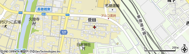 愛知県清須市清洲菅田周辺の地図