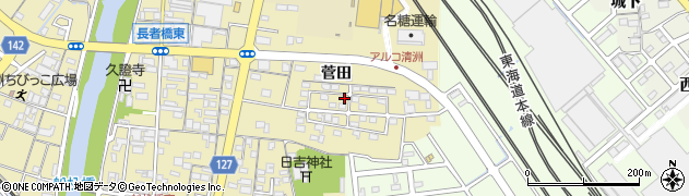 愛知県清須市清洲（菅田）周辺の地図