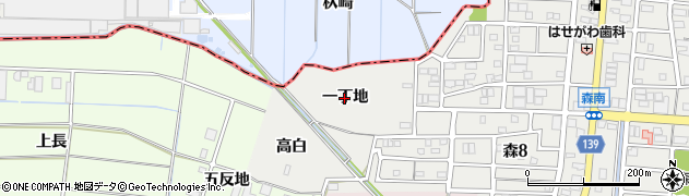 愛知県あま市森（一丁地）周辺の地図