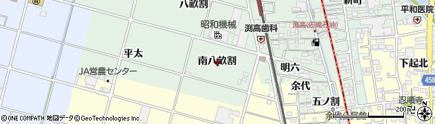 愛知県愛西市渕高町南八畝割周辺の地図