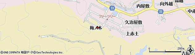 愛知県豊田市北一色町梅ノ木周辺の地図