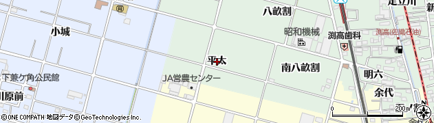 愛知県愛西市渕高町（平太）周辺の地図