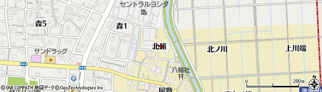 愛知県あま市方領（北浦）周辺の地図