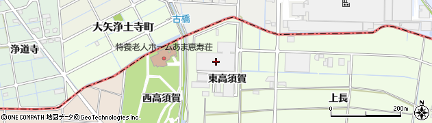 愛知県あま市二ツ寺東高須賀1周辺の地図