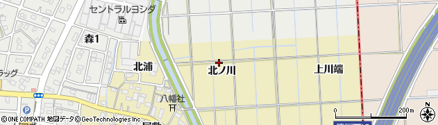 愛知県あま市方領（北ノ川）周辺の地図