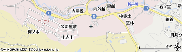 愛知県豊田市折平町上赤土169周辺の地図