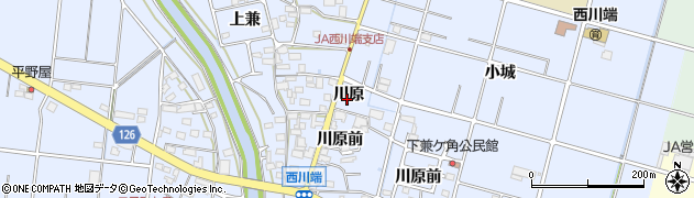 愛知県愛西市西川端町（川原）周辺の地図