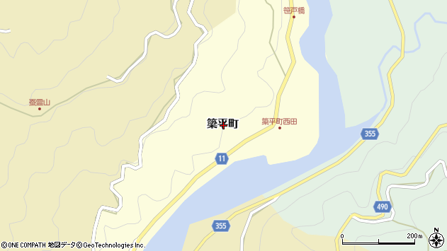 〒470-0525 愛知県豊田市簗平町の地図