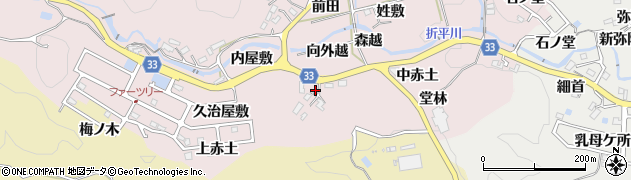 愛知県豊田市折平町上赤土周辺の地図
