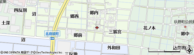 愛知県稲沢市北麻績町郷内36周辺の地図