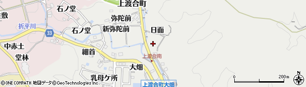 愛知県豊田市上渡合町周辺の地図