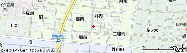 愛知県稲沢市北麻績町郷内38周辺の地図