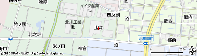 愛知県稲沢市目比町（土深）周辺の地図