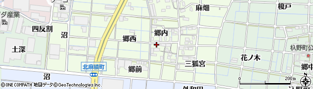 愛知県稲沢市北麻績町郷内27周辺の地図
