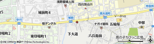 愛知県尾張旭市城前町上大道周辺の地図