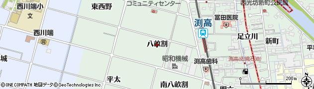 愛知県愛西市渕高町（八畝割）周辺の地図