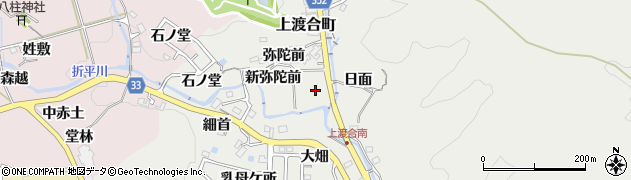 愛知県豊田市上渡合町新弥陀前周辺の地図