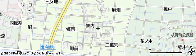 愛知県稲沢市北麻績町郷内19周辺の地図