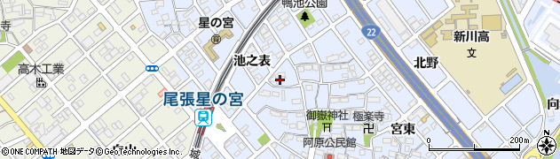 愛知県清須市阿原（星の宮）周辺の地図