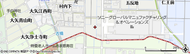 愛知県稲沢市大矢町茨島周辺の地図