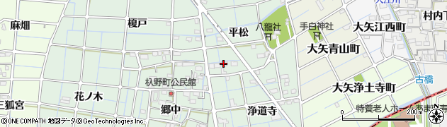 愛知県稲沢市込野町（平松）周辺の地図