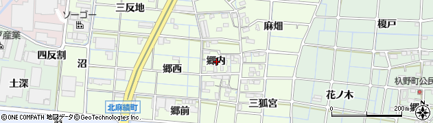 愛知県稲沢市北麻績町郷内周辺の地図