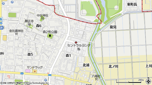 〒490-1107 愛知県あま市森の地図