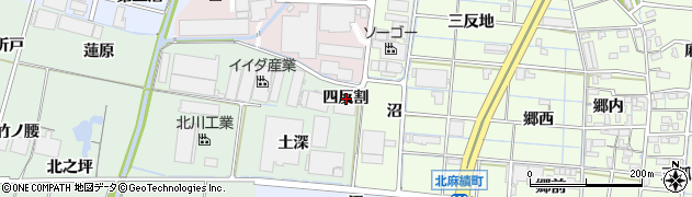 愛知県稲沢市目比町（四反割）周辺の地図