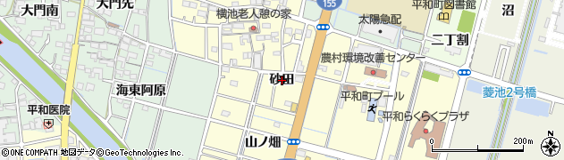 愛知県稲沢市平和町横池（砂田）周辺の地図