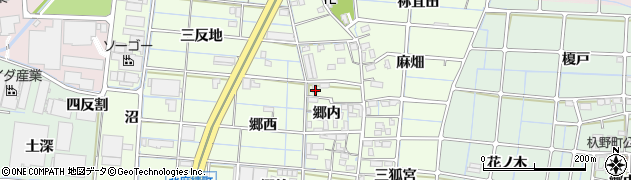 愛知県稲沢市北麻績町郷内10周辺の地図