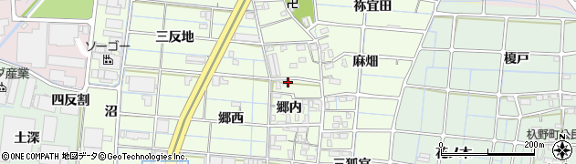 愛知県稲沢市北麻績町郷内11周辺の地図
