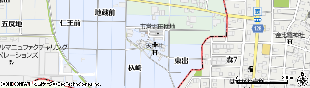 愛知県稲沢市堀田町（浦）周辺の地図