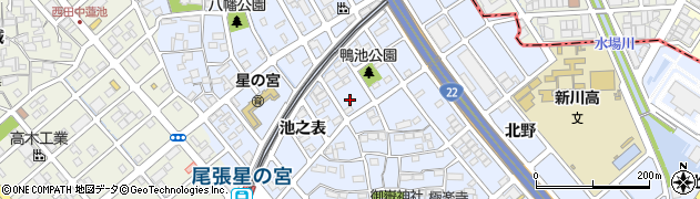 愛知県清須市阿原（池之表）周辺の地図