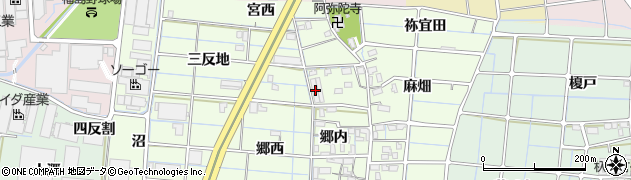 愛知県稲沢市北麻績町郷内8周辺の地図