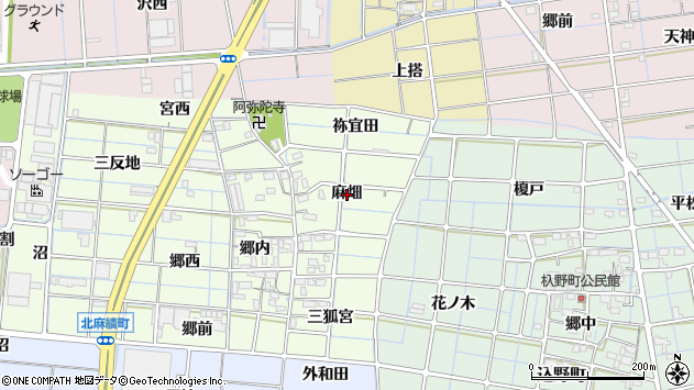 〒492-8448 愛知県稲沢市北麻績町の地図