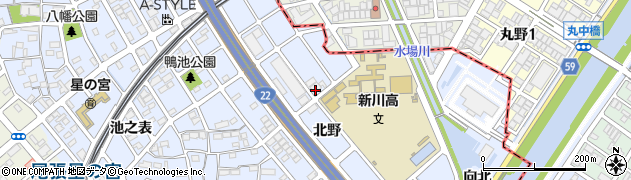 愛知県清須市阿原北野13周辺の地図