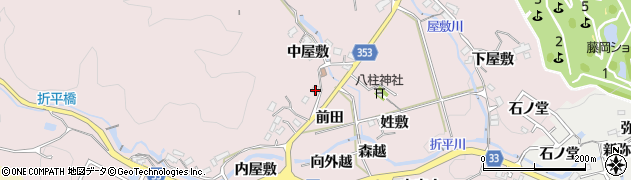 愛知県豊田市折平町（中屋敷）周辺の地図