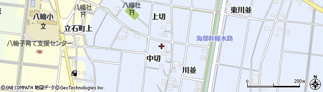愛知県愛西市元赤目町（中切）周辺の地図