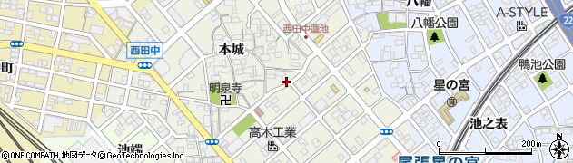愛知県清須市西田中周辺の地図